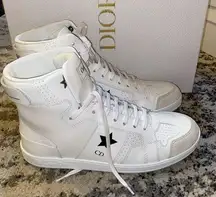 Christian Dior Star High Top Sneaker White Calfskin and Suede size 38