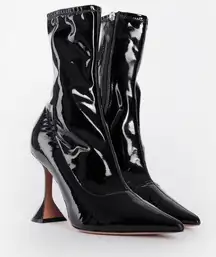 Amina Muaddi  Amiboot Latex Black