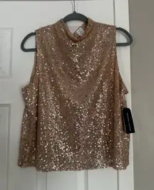 Melrose and Market Rose Gold Sequin Tank Top New Year’s Eve Party Holidays