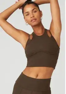 ALO YOGA Airlift Enchanted Rib Tank In Espresso Size S