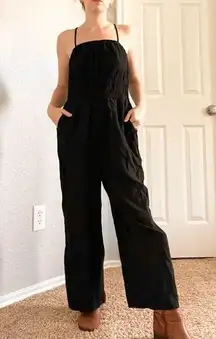 Old Navy Linen Blend Black Jumpsuit