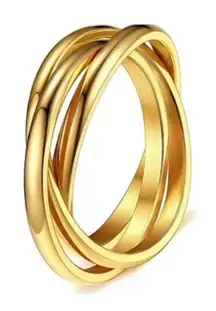 Triple Interlocking 18K Gold Plated Russian Ring – Stainless Steel