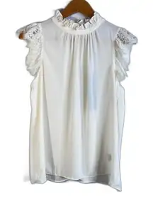 Catherine Malandrino NWT Fairy Core Lace Flutter Sleeve Sheer Blouse Size Small