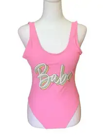 Pink Babe Swimsuit Bride Retro Inspired One Piece Womens Size Small