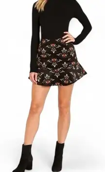 Free People Roll With Us Mini Skirt – Black Crushed Corduroy Velvet Boho Size 2