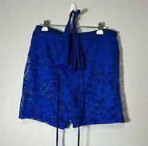 Blue lace shorts and triangle top set