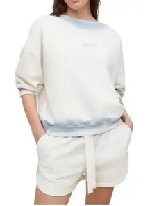 ALLSAINTS Spray Storn Cotton Sweatshirt medium chalk with with blue effects