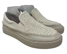 Dolce Vita Saydi Ivory Crochet Knit Slip On Platform Sneakers 9