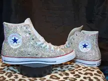 Women’s High-Top Shoes 9.5 Bedazzled Bling Rhinestone Custom Sneakers