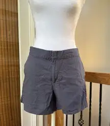 Banana Republic dark gray blue linen shorts large 14 cotton