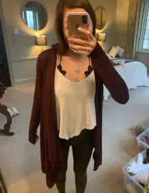 Maroon Flowy Cardigan