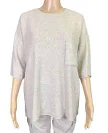 Zara Womens Pullover Sweater Soft Boxy Over Sized Beige Minimalist Medium