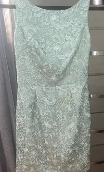 Aidan Mattox Mint Lace Mini Dress