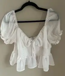 White Babydoll Top She & Sky