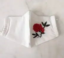 Rose Handmade Embroidered Pocket Filter Face Mask