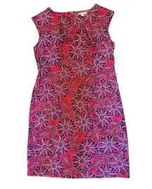 db Established 1962 Red Blie Floral Print Sleeveless Dress Womens Size 16 July 4