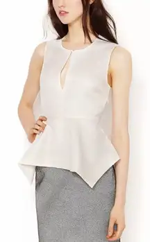 Elizabeth and James Yumi Keyhole Peplum Top.Ivory