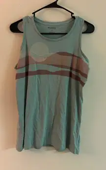 Columbia Graphic Tank Top Size L | Outdoor Activewear Sleeveless Shirt Teal