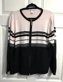 Dress Barn Full Zip Multi Color Long Sleeve Cardigan size 14/16