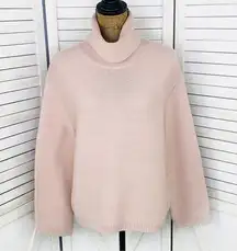 H&M Divided Cowl Neck Waffle Knit Crop Sweater Mauve Pink XS