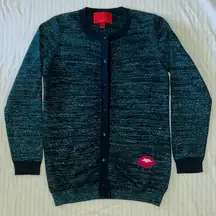 Blue sparkle button up sweater cardigan