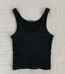 COPY - Brandy Melville Black and Gray Ribbed Crop Tank Top