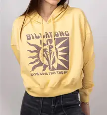 Billabong Yellow Oversized Graphic Hoodie