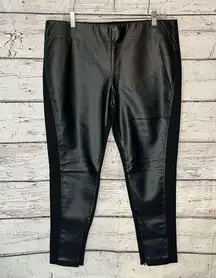 RALPH LAUREN Faux Leather Front Leggings Black-16