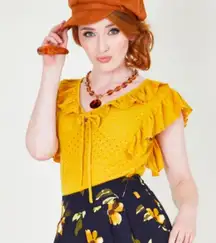Modcloth voodoo vixen Louis mustard top small