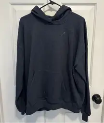 Gymshark Hoodie Womens Medium Rest Day Sweats Pullover Black Marl Dark Gray S