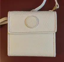 LIZ CLAIBORNE 🦄 1983 White Leather Triangle Compact Wallet Velcro Crossbody Bag