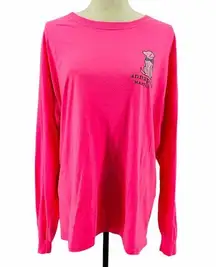 Annapolis Maryland Bright Pink Striped Dog Bow Tie Graphic Long Sleeve Large