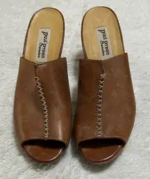 Paul Green Tan Leather Mules