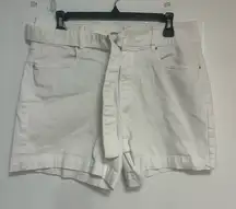 White House Black Market High Waist White Shorts