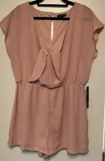 NWT AS U WISH Pink Blush Peephole Tie Romper Women’s Sz XL