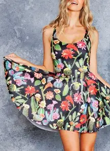 NWOT Black Milk Desert Flower Skater Dress | Limited Reversible Cactus Cacti