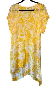 Anthropologie Lilka Yellow Printed Swimsuit Coverup Womens XS Beachy Summer