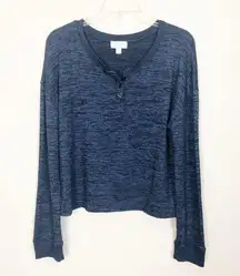 Love by Gap Marled Womens Blue Crop Top/Sweater Size Medium