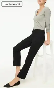 J Crew Factory Flare crop black jeans 26 NWOT