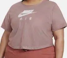 NWT Nike Plus  Air Logo Print T-Shirt Pink Mesh Overlay 2X