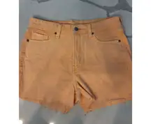 Old Navy High-Rise O.G. Straight Peach Denim Shorts Women’s Size 10 Frayed Hem