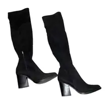 Women's Marc Fisher Black Suede Over the Knee Boots Size 8