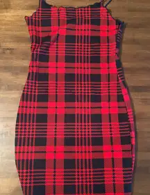 SHEIN Plaid Red and Black Women's Dress