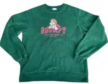 Disney Snow White Seven Dwarfs Grumpy Embroidered Sweatshirt Size Medium PC