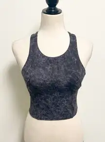 Lululemon Invigorate Training Crop Tank Denim Wash Print Dusky Lavender Black 4