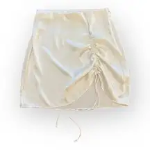 Aritzia Wilfred White Satin Adjustable slit Skirt Size 4‎