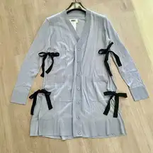 NWOT $650 Maison Margiela Women's Side Bow Wool Blend Cardigan Sweater Sz L MM6