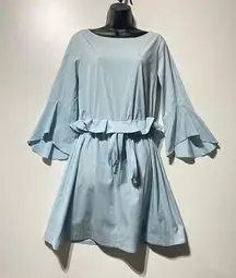 Altuzarra Powder Blue Flounce Ruffle Peplum Dress Size 38 Medium 8