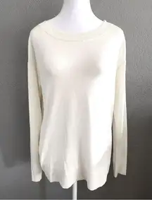 Banana Republic crewneck sweater Elevated Basic White Lightweight Neutral