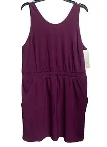 ALL IN MOTION Women's XL Purple Sleeveless Round neck pocket Dress Drawstring